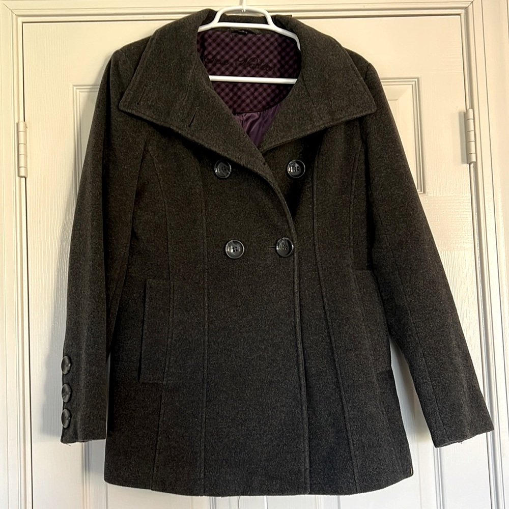 Steve Madden Gray Peacoat, Size Medium